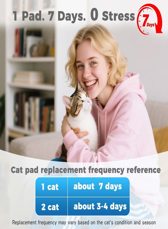 Med وسادات رمل متوافقة مع نظام صندوق فضلات القطط Breez، وسادات فائقة الامتصاص لبول القطط، للاستخدام مرة واحدة، للتحكم في الروائح، امتصاص سريع، 16.9 بوصة × 11.7 بوصة، 25 قطعة - Image 5